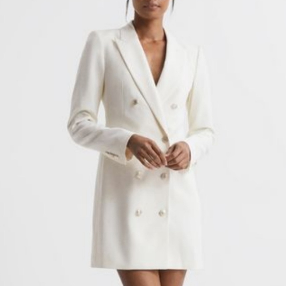 Reiss White Long Sleeve Dress